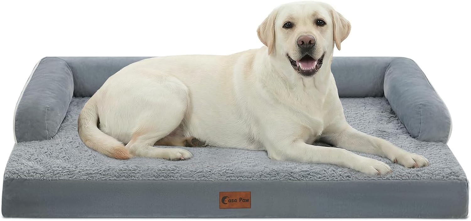 Detalle de Casa Paw CP1201G4535HS-new Orthopedic Dog Bed, 45 x 35 in, Gray
