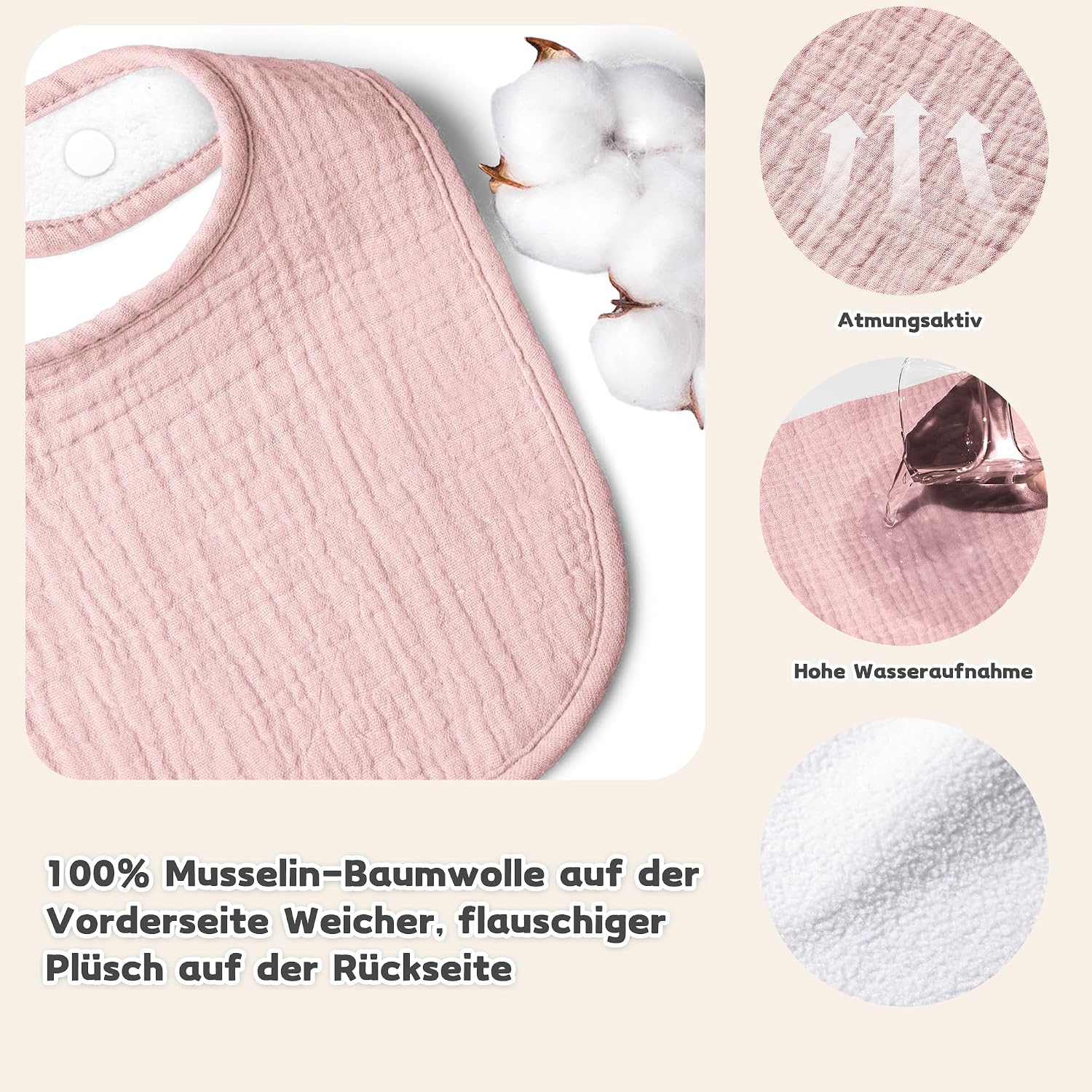 Detalle de Susurration Baby Sabberlätzchen 6er Pack