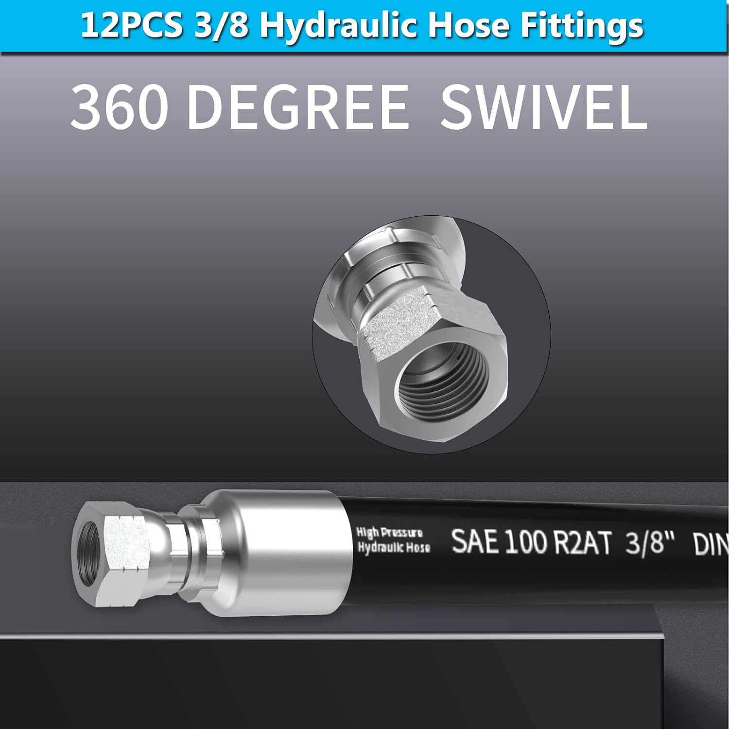 Detalle 2 de Hydraulic Hose Fittings, 3/8-inch
