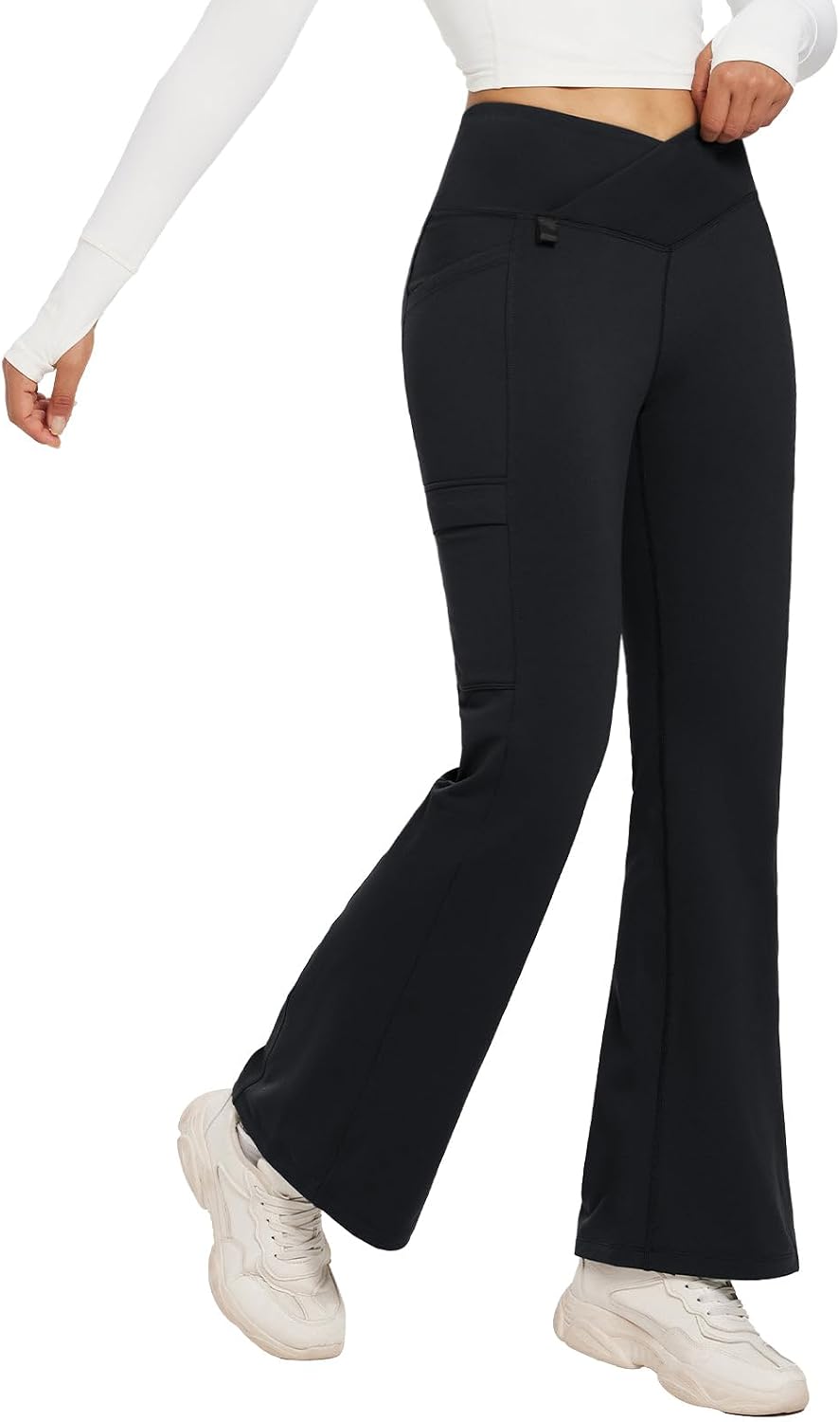 Thumbnail 6 de baleaf Fleece Lined Trousers Womens thermal flared leggings with zip pockets