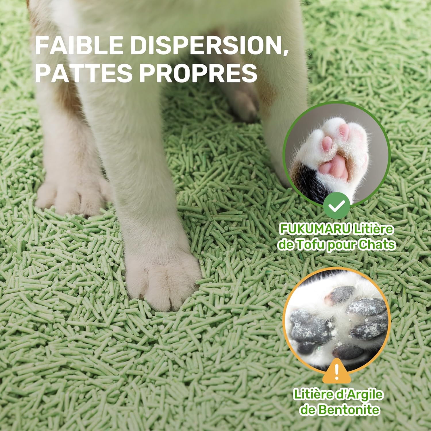 Thumbnail 6 de FUKUMARU Litière pour Chats en Tofu 10,8 kg – Litière agglomérante, parfumée au thé vert, sans poussière