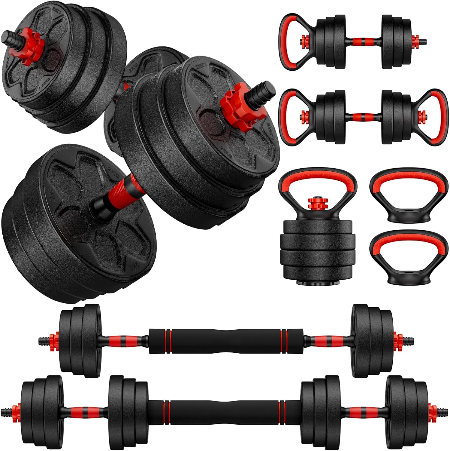 Detalle de BDSHE Adjustable Dumbbell Set 90lbs
