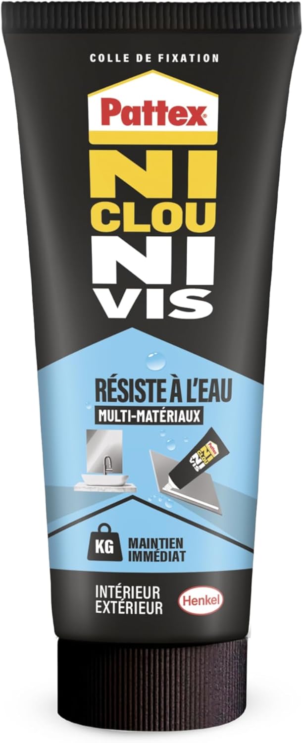 Thumbnail 6 de Pattex Colle Ni Clou Ni Vis Résiste à l'Eau (450 g) – Colle de fixation universelle et mastic blanc