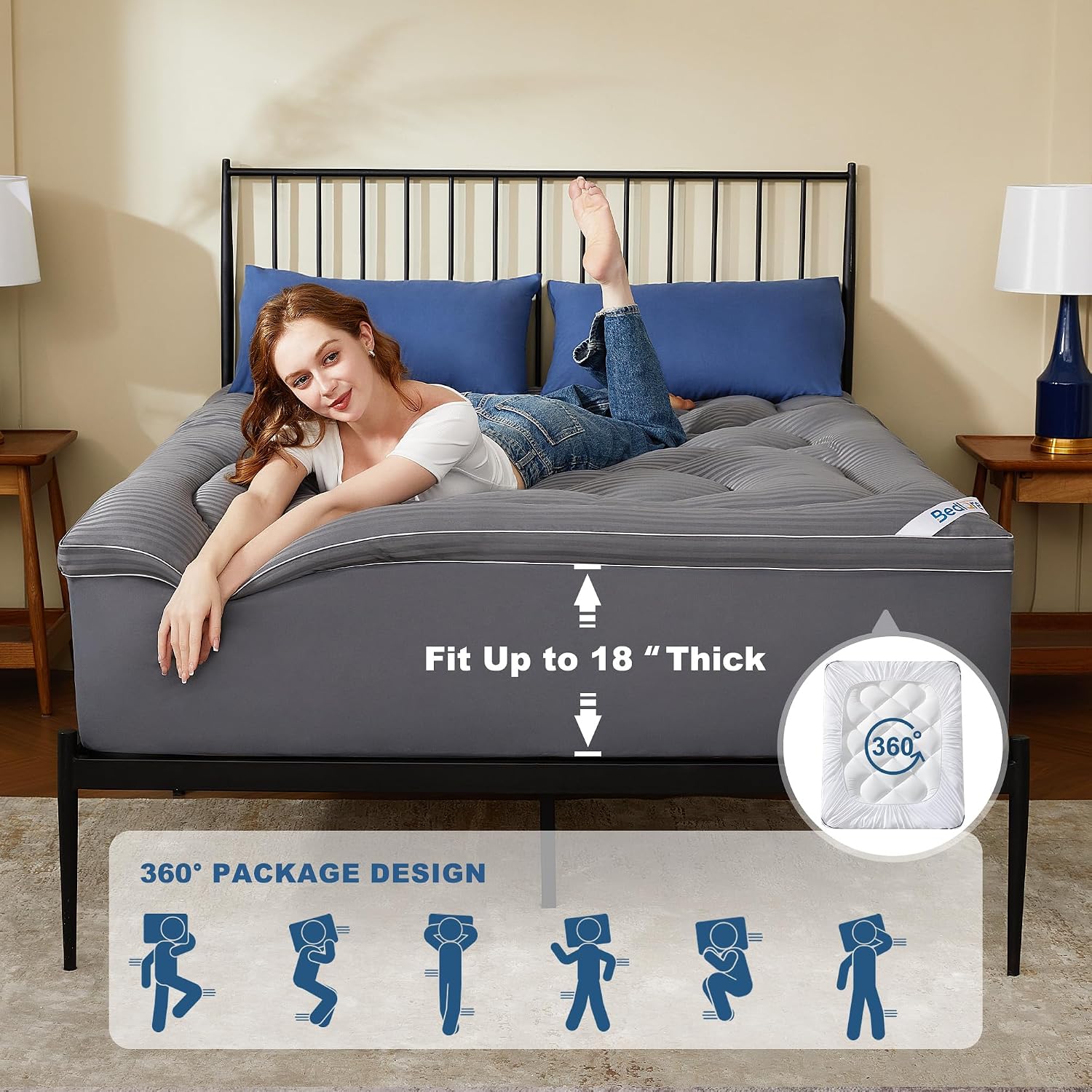Detalle de BEDLORE Queen Mattress Topper