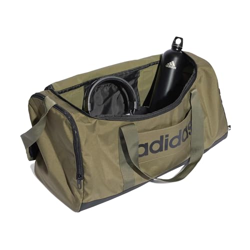 Detalle 2 de adidas Essentials Linear Duffel Bag – Olive Strata/Black, Größe M