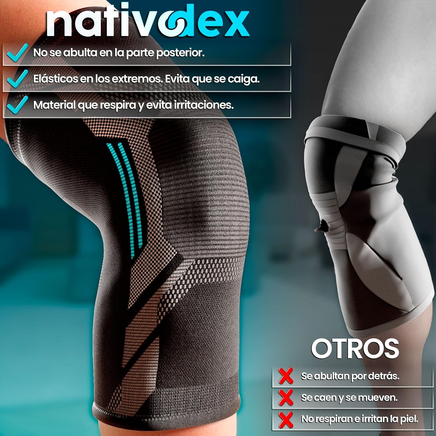 Detalle 2 de NativoDex Rodillera Estabilizadora 3‑en‑1