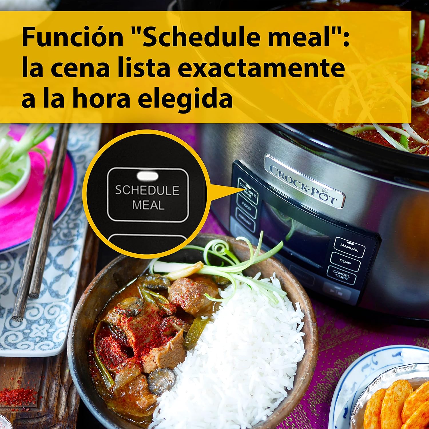 Detalle de Crockpot TimeSelect Olla de cocción lenta 5,6 L