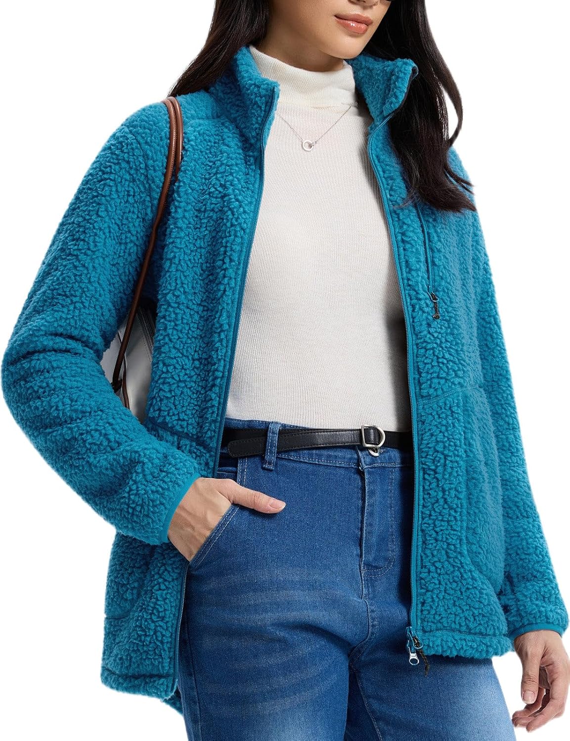 Detalle de Baleaf Women's Long Fleece Jacket, 100% Polyester