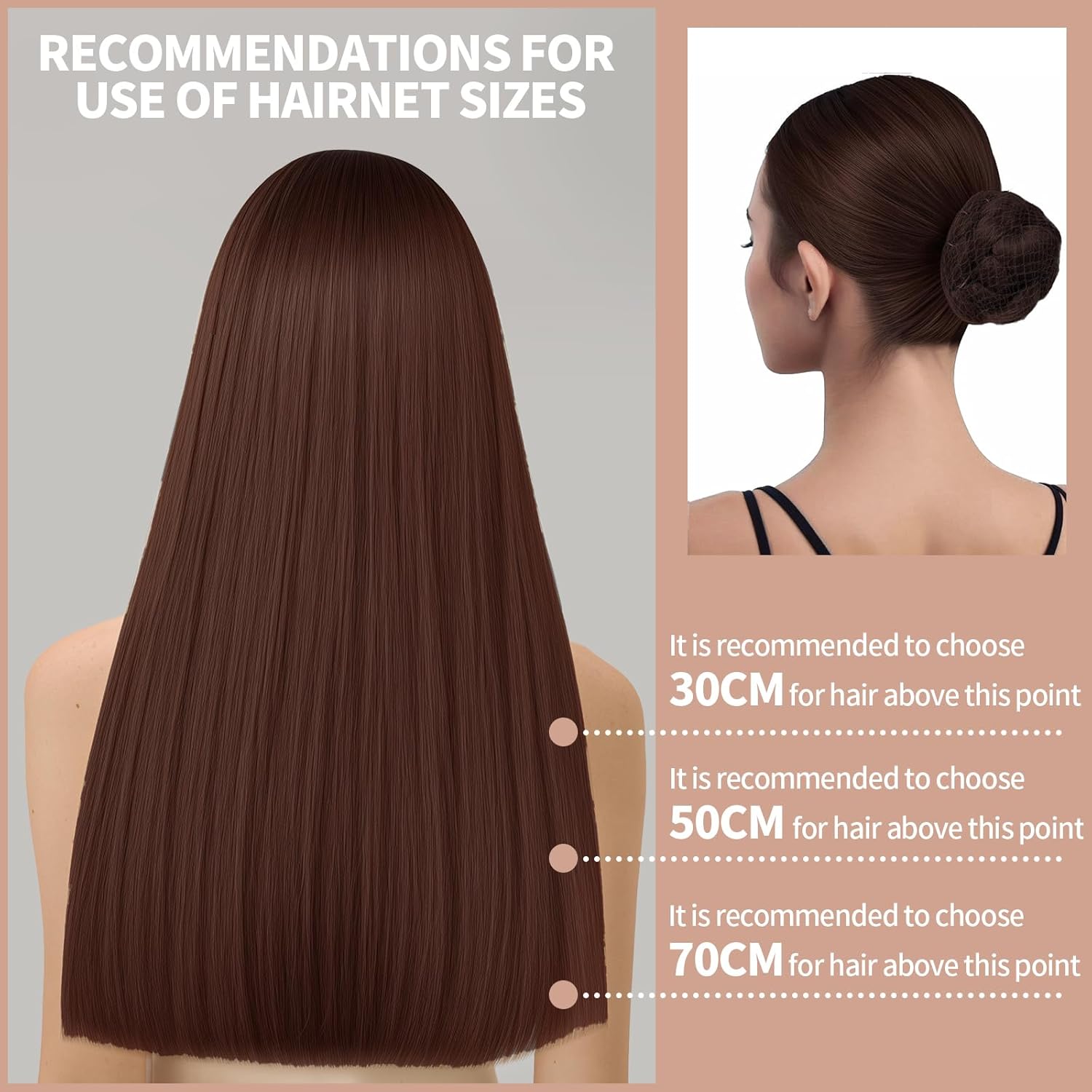 Thumbnail 3 de Teenitor Hair Accessories Hair Net Set for Ballet Bun | 40 Brown Hair Nets + 80 Bobby Pins, 3 Sizes