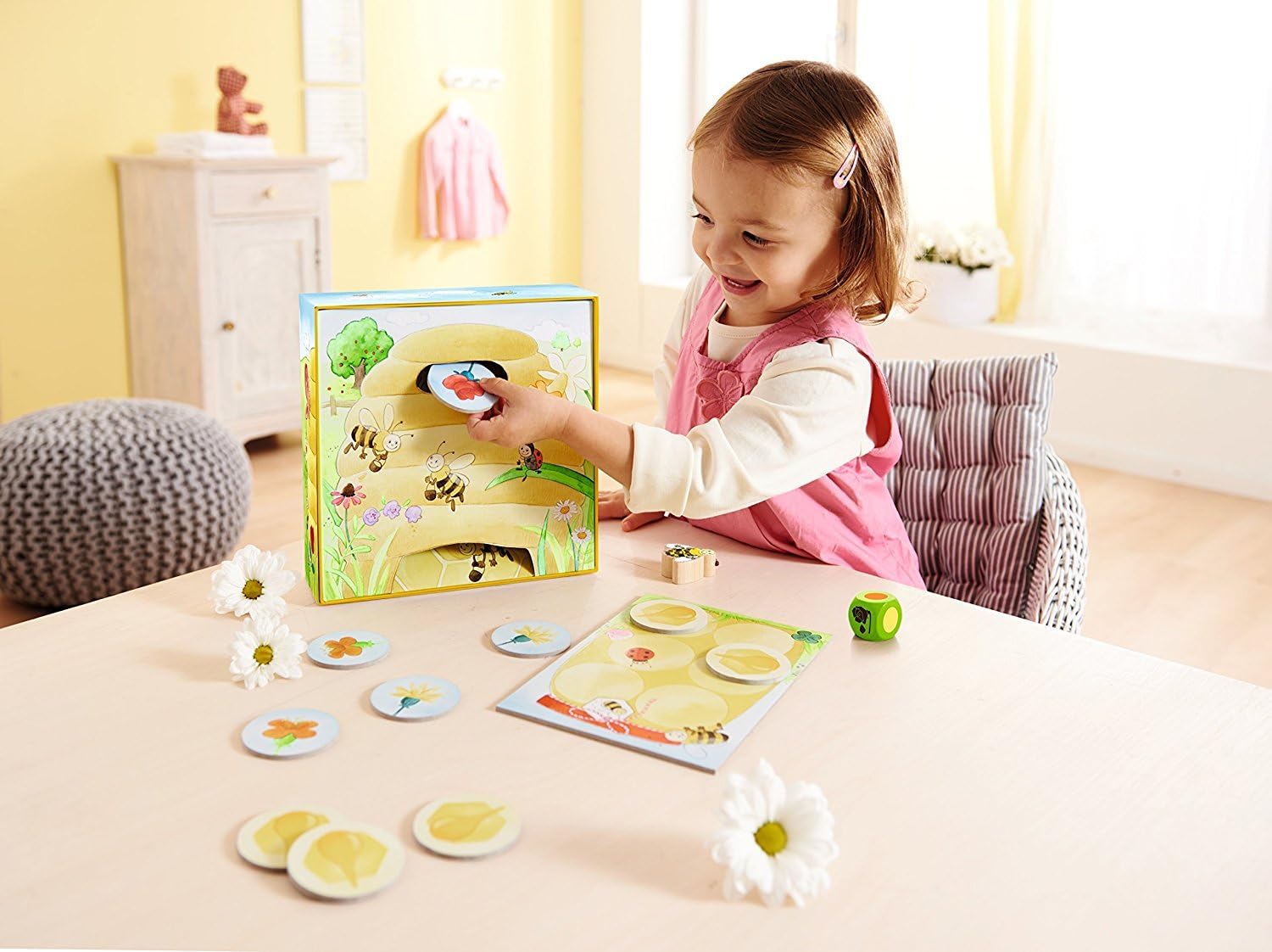 Detalle de HABA Mes Premiers Jeux – Abella l'abeille, jeu coopératif pour enfants (1–4 joueurs, dès 2 ans)