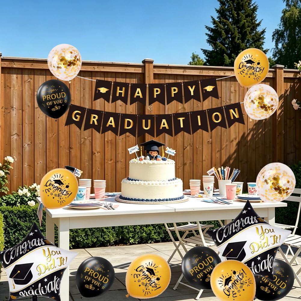Thumbnail 6 de Graduation Party Decorations Class of 2026: We Are So Proud of You Banner & Swirls Kit