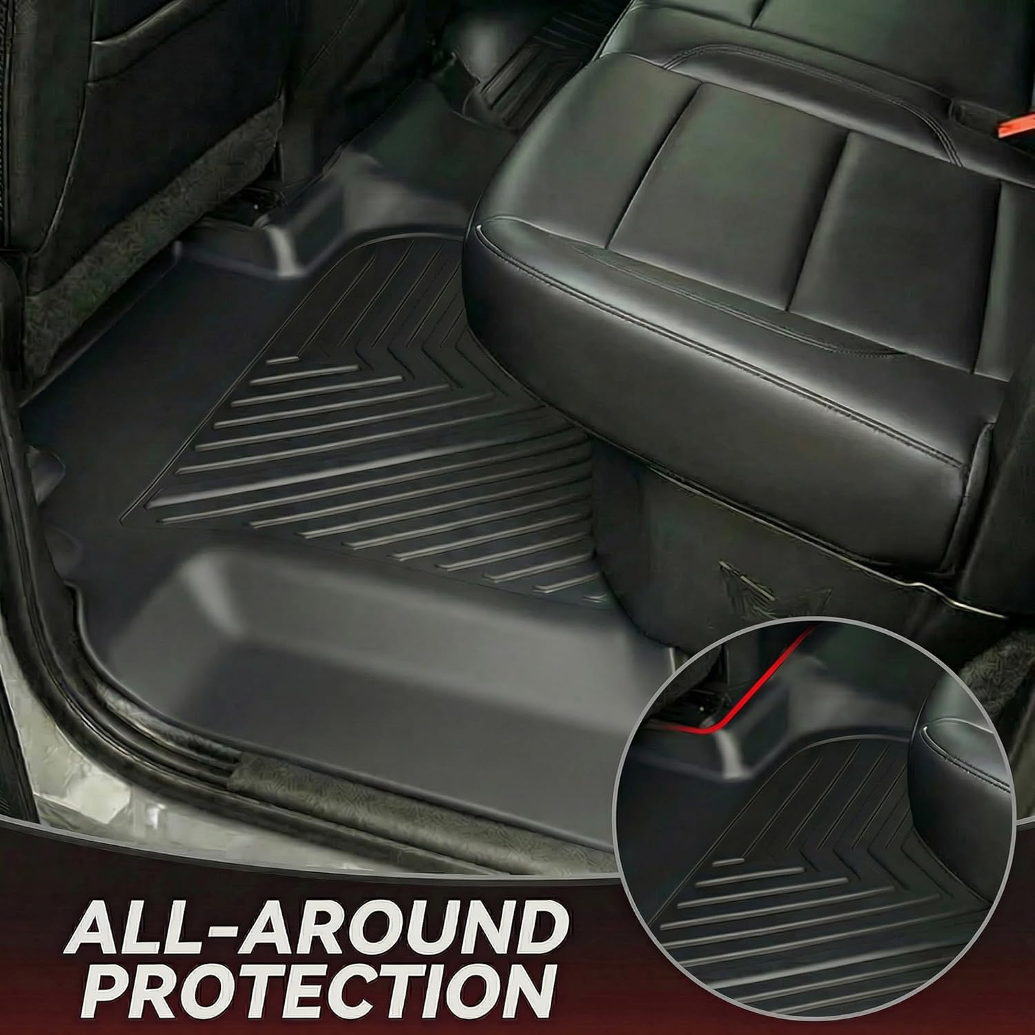 Thumbnail 3 de YITAMOTOR Black Floor Mats for 2019-2026 Chevrolet Silverado/GMC Sierra Crew Cab (Underseat Storage Box)