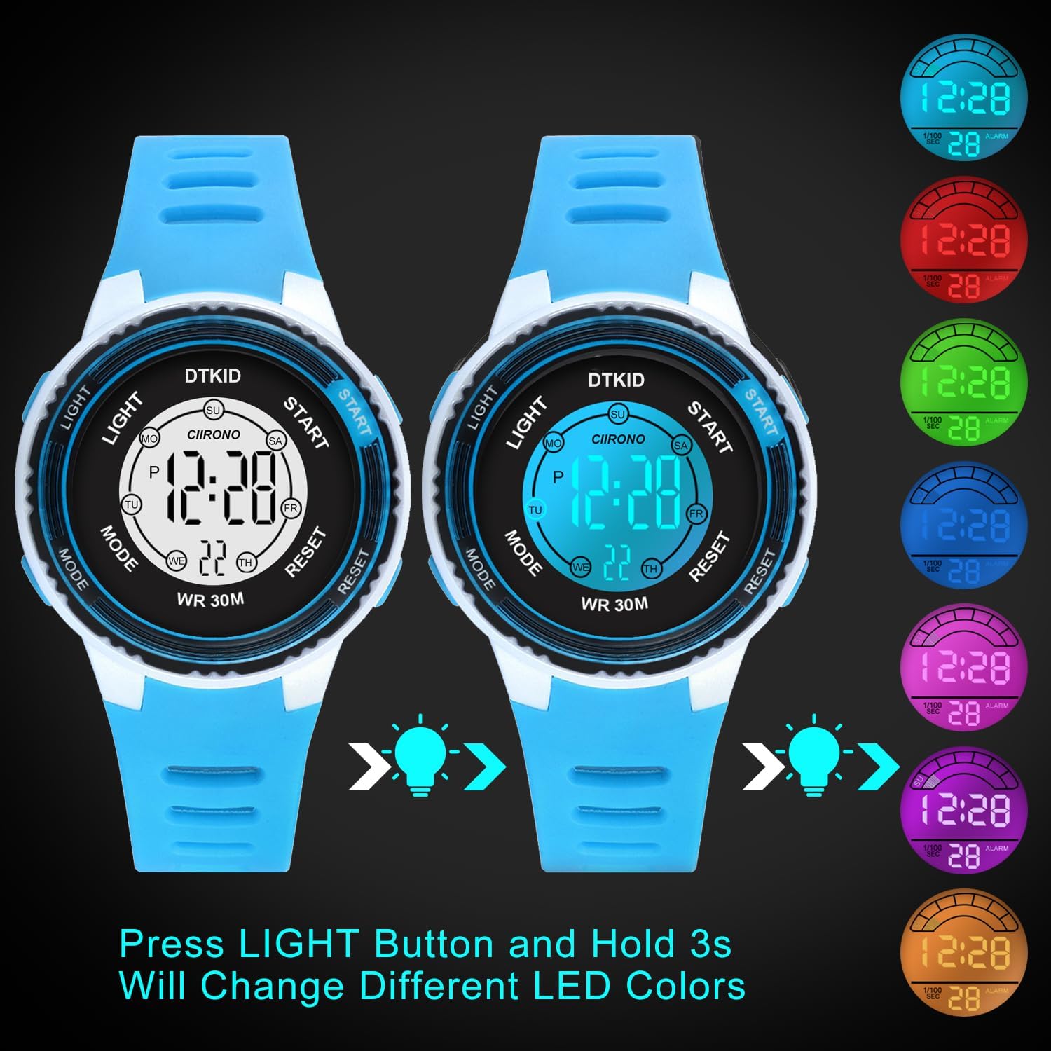 Detalle 2 de DTKID Orologio Digitale Bambino 3 ATM
