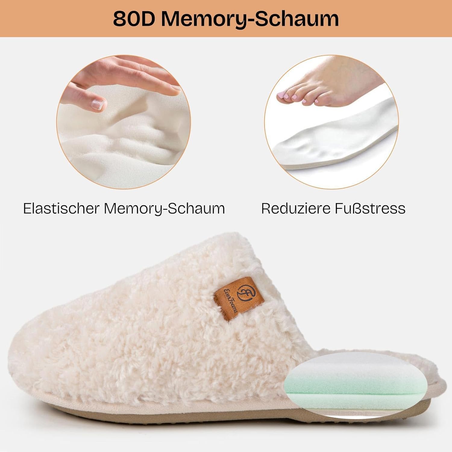 Thumbnail 3 de EverFoams Damen Scuff Hausschuhe Memoryschaum