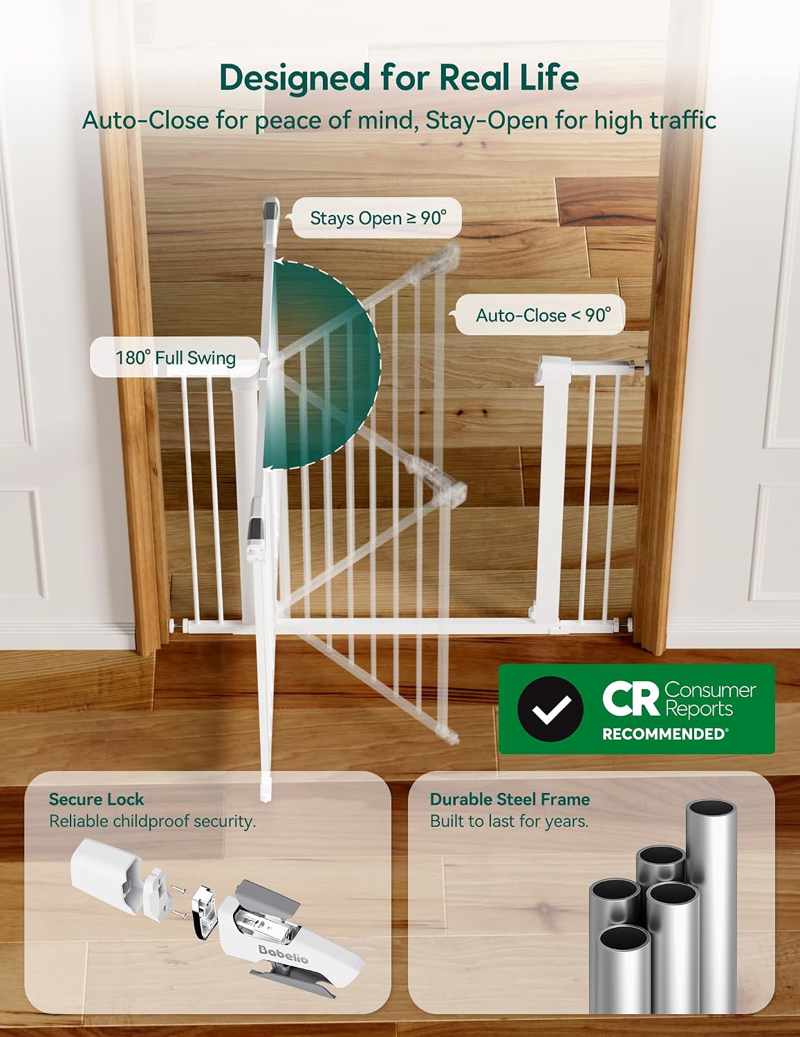 Thumbnail 5 de BABELIO Safety Gate 26-40" for Doorways 📐
