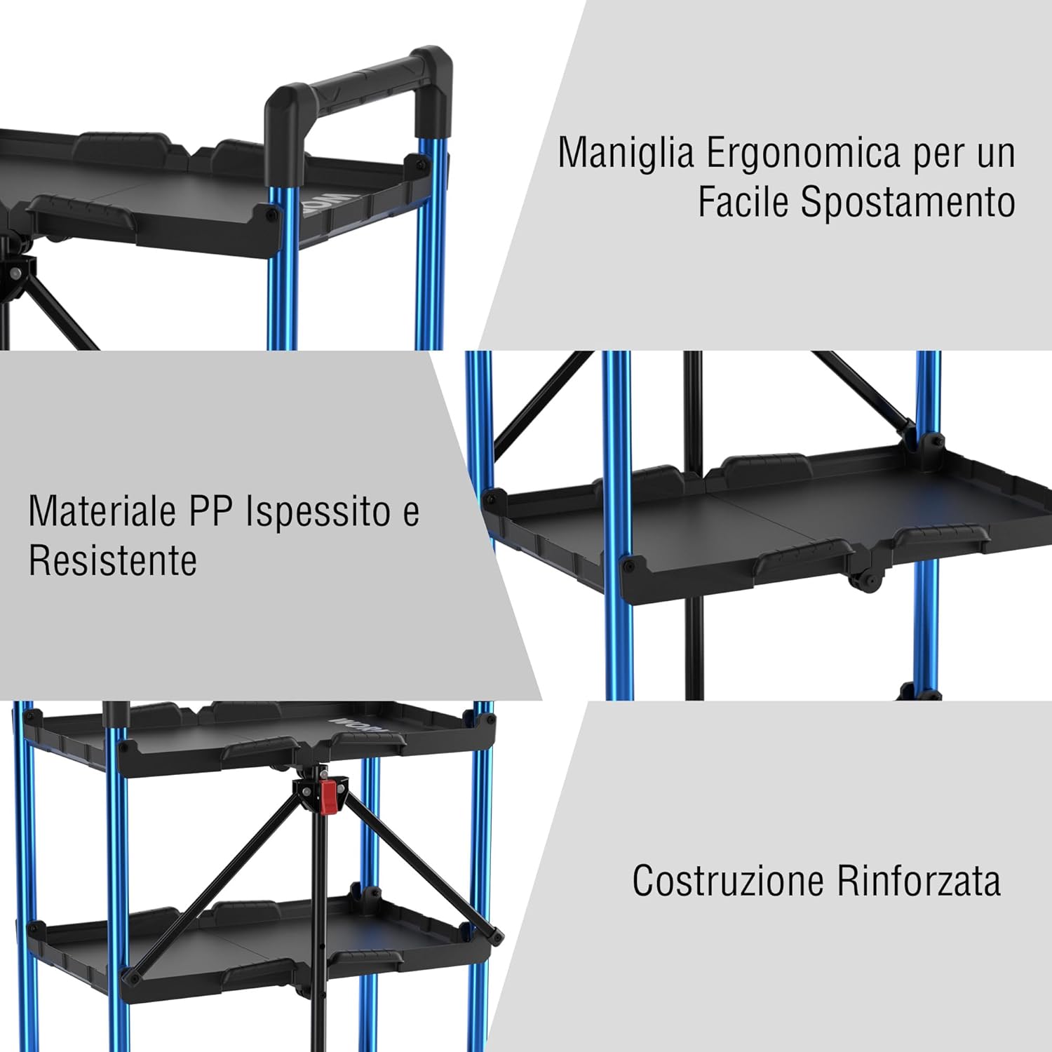 Thumbnail 5 de WORKPRO Carrello pieghevole 3 livelli 32 kg 🛠️