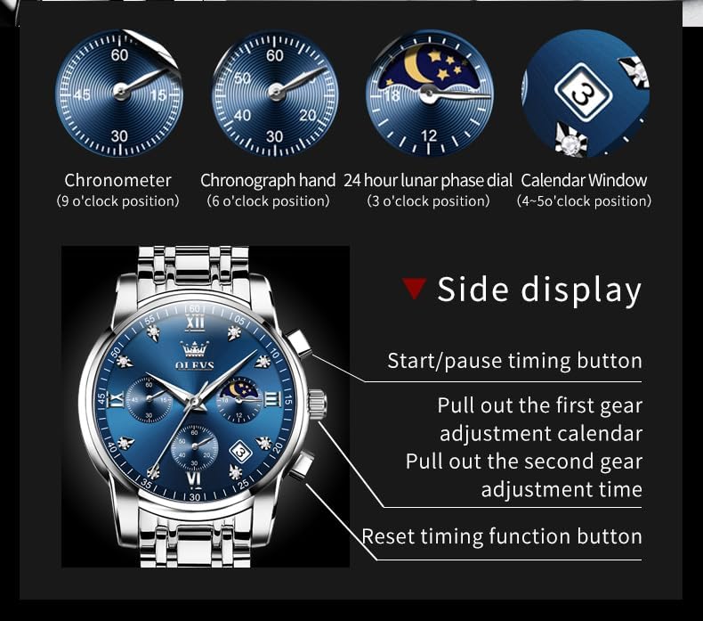 Thumbnail 5 de OLEVS Men Diamond Business Watch