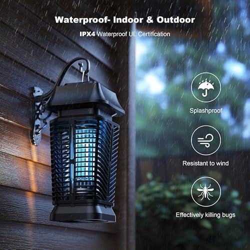 Detalle de Lámpara Antimosquitos Eléctrica 3000V de 20W YEEFON — IPX4, 360°/100m²