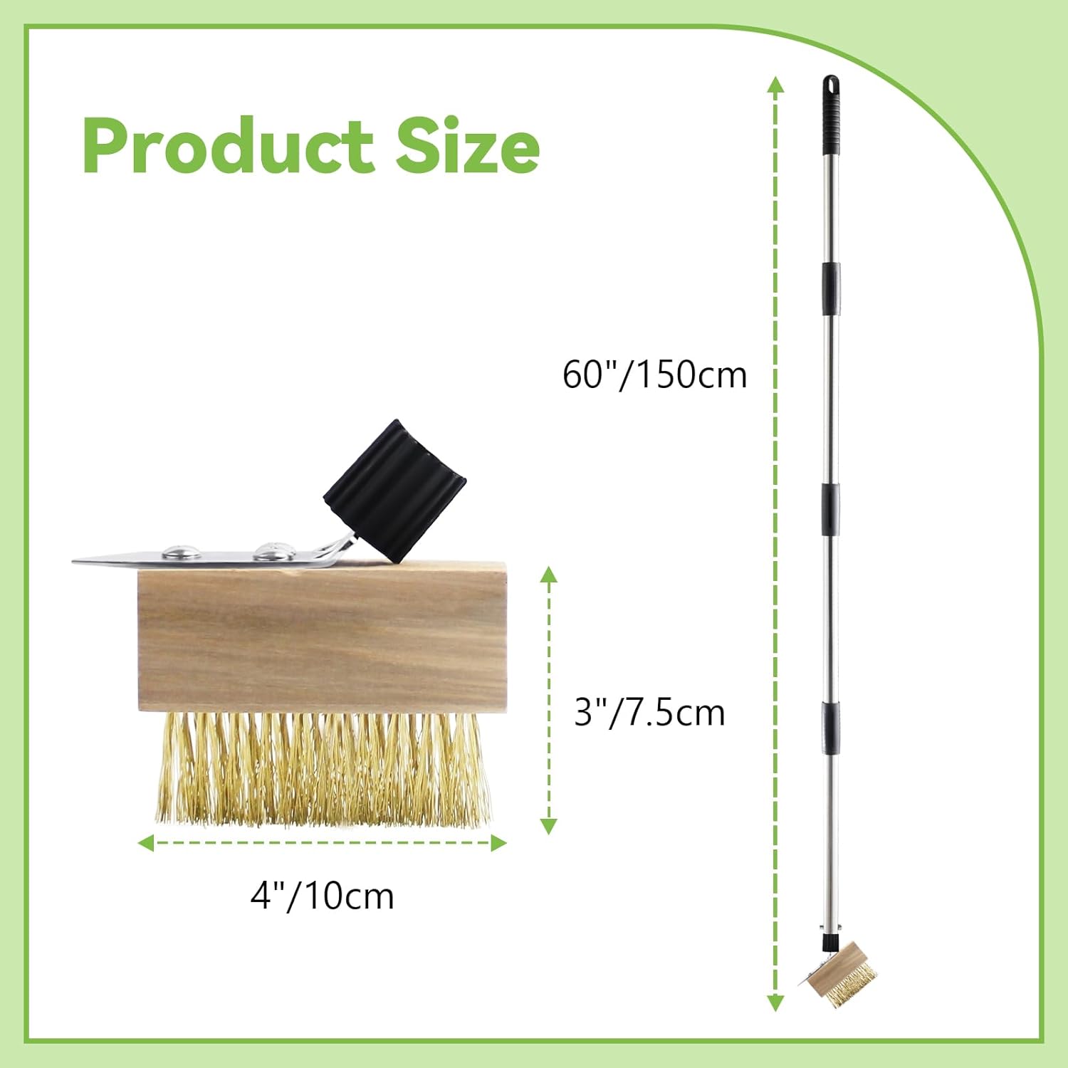 Thumbnail 6 de Weed Moss Remover Patio Brush with Long Handle (Block Paving & Crack Weeder) with 2 Heads