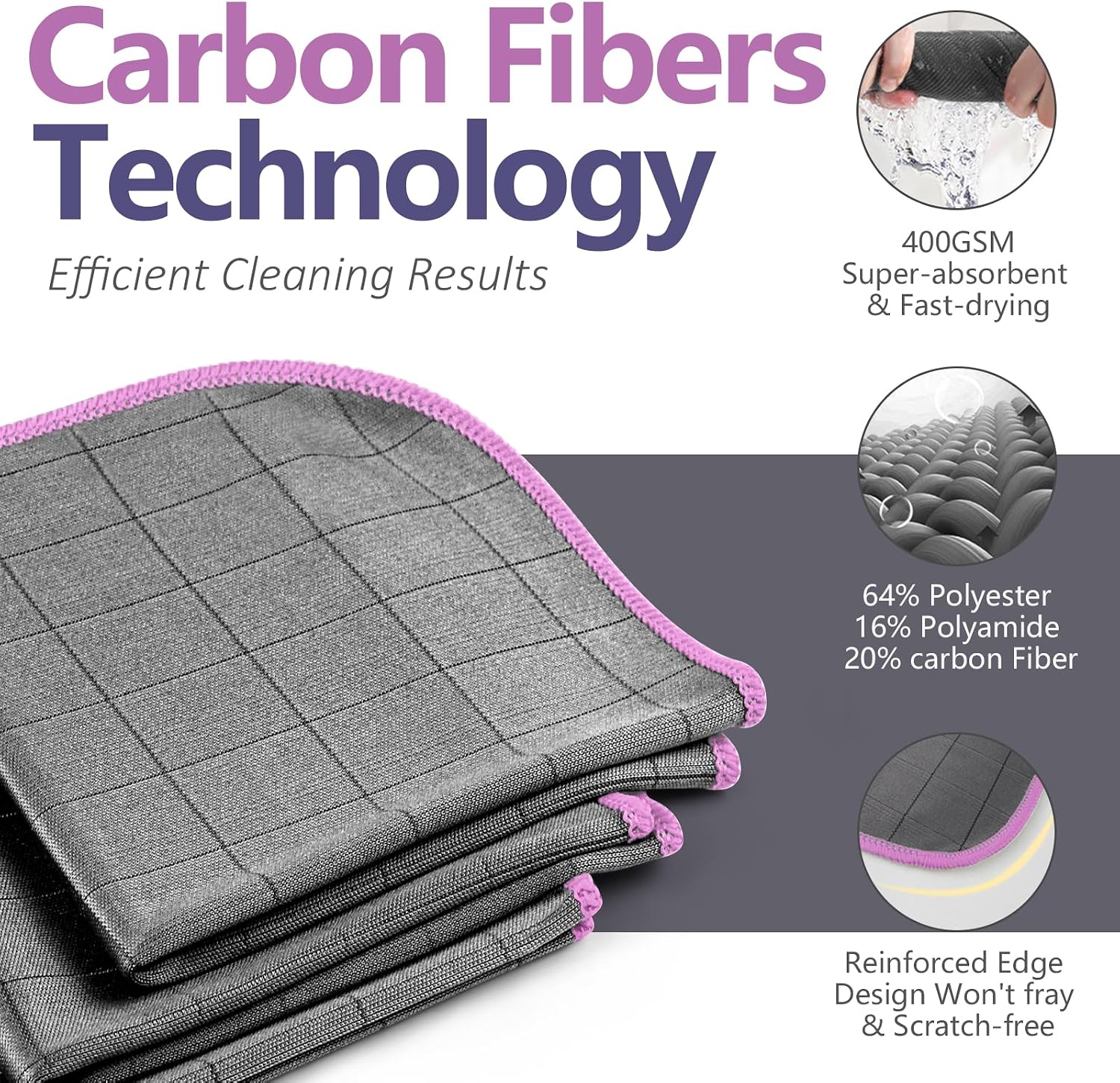 Detalle de Airlab 3X Magic Microfiber rengöringsdukar, 400 GSM, 30 × 30 cm