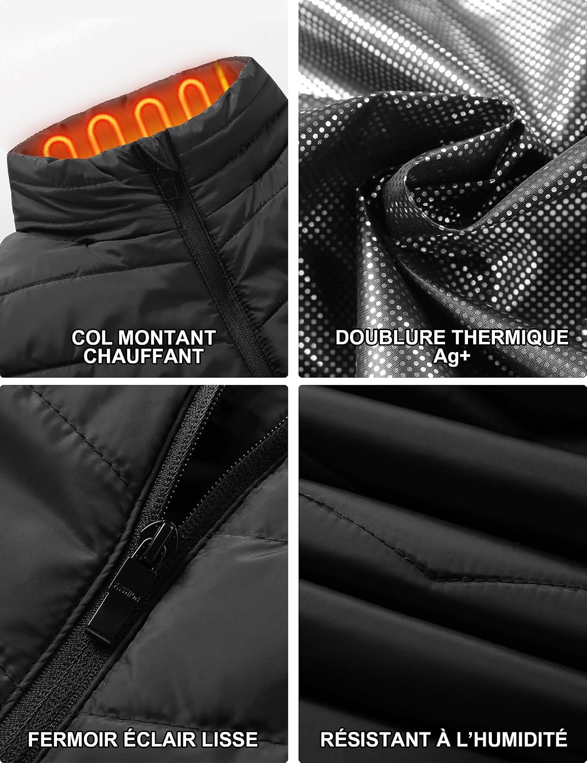Detalle de vapesoon Gilet chauffant mixte, 15 zones et 3 niveaux de chaleur
