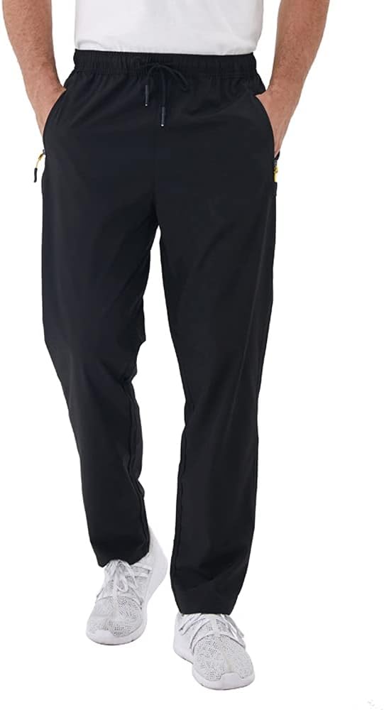 Detalle de Rapoo Men's Lightweight Sweatpants with Zipper Pockets and Quick-Dry Fabric