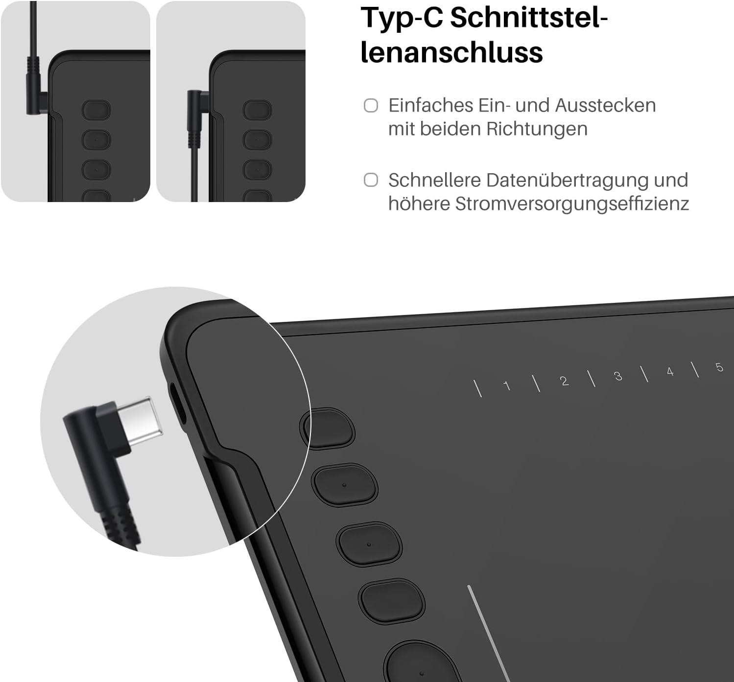 Thumbnail 3 de HUION Inspiroy H1161 Grafiktablett (11 x 6 Zoll) mit 10 Express-Tasten und Touch-Strip