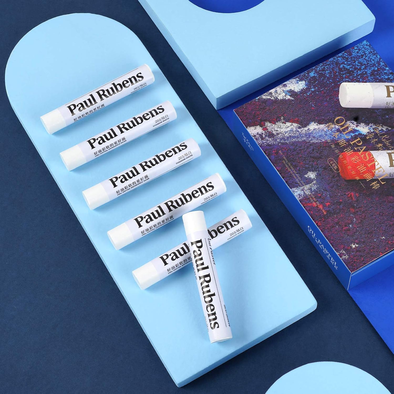 Detalle de Paul Rubens B1000137 vita oljepastellkritor, 6-pack för blandning och ljusa detaljer