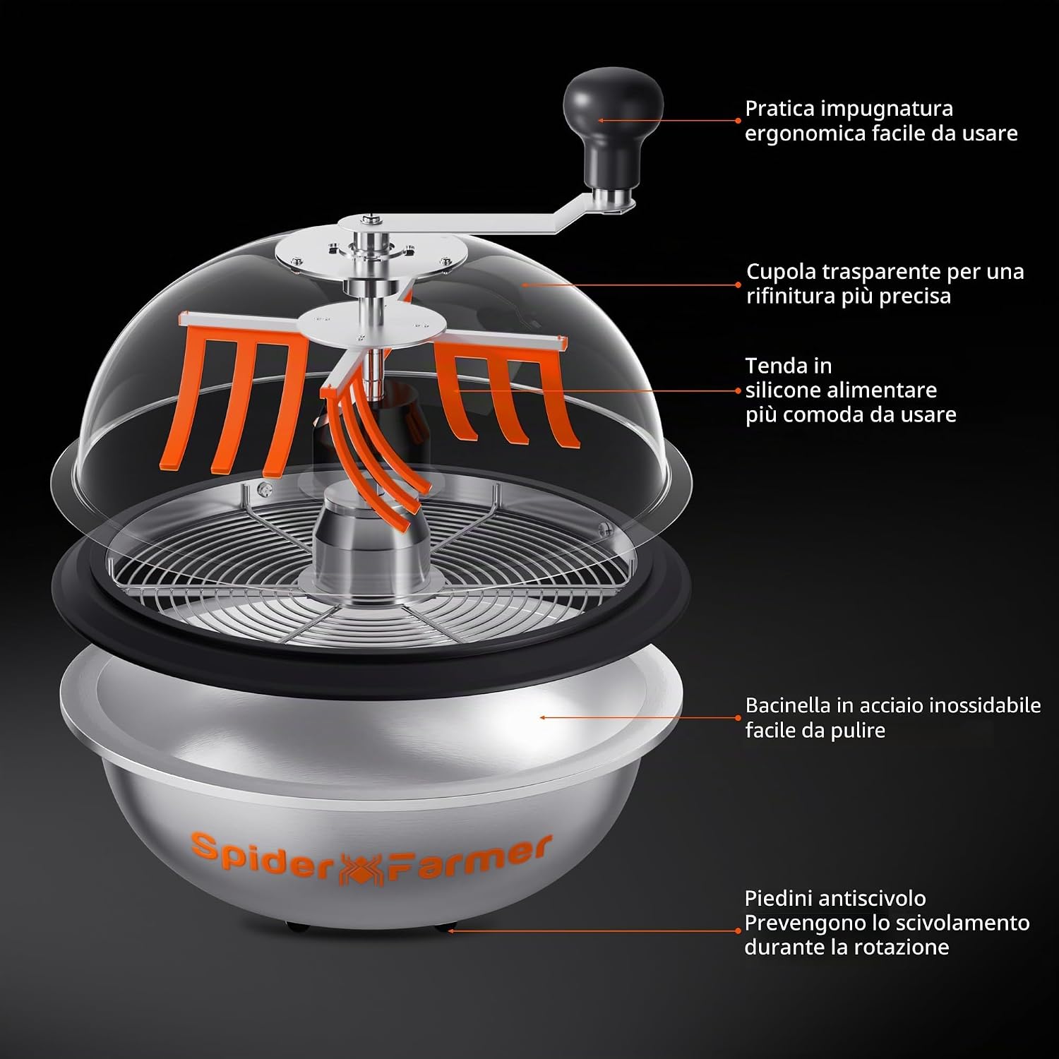 Thumbnail 3 de Spider Farmer Tagliabordi per bowl da 13 pollici: lame in acciaio inox e rotazione controllata