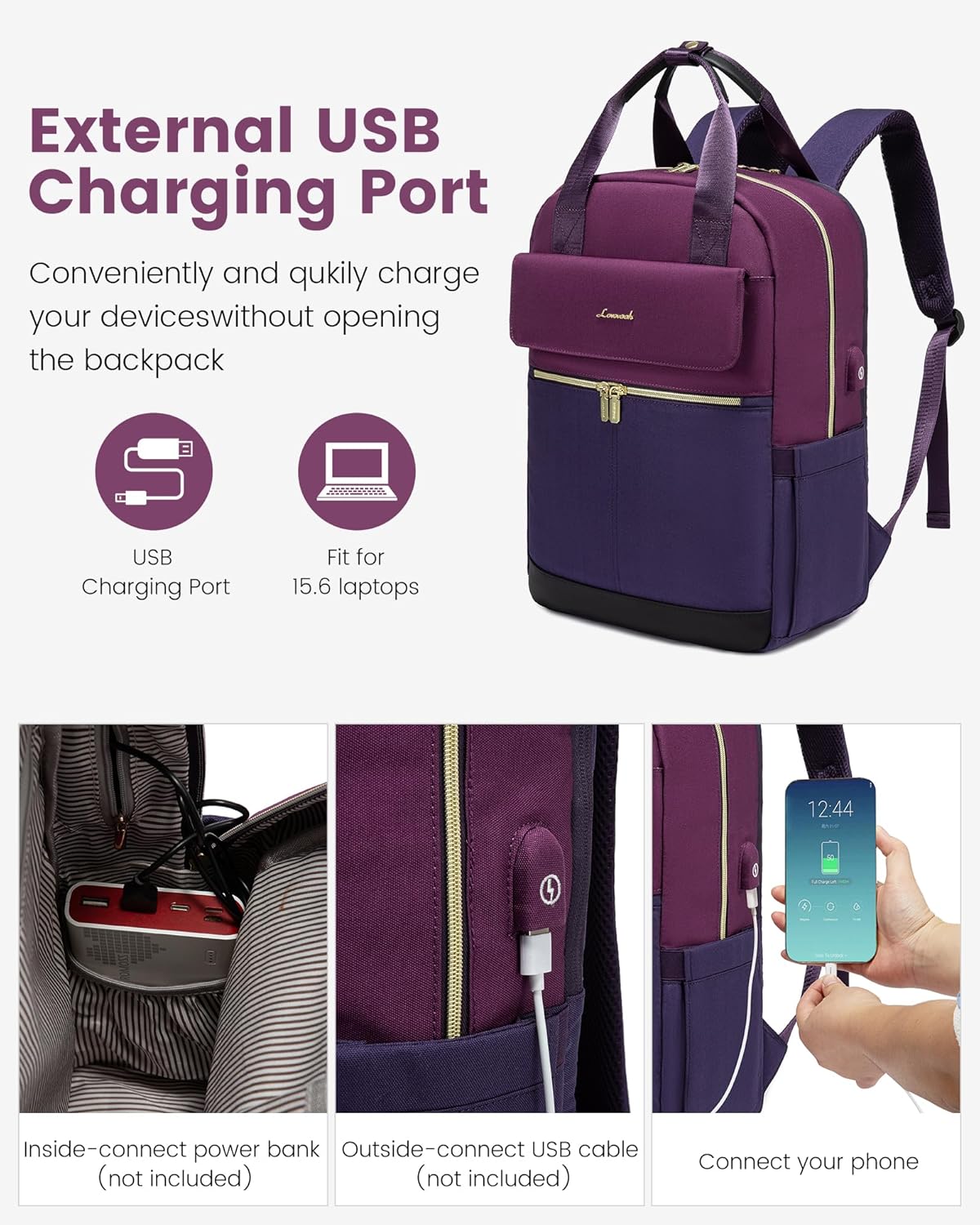 Thumbnail 5 de LOVEVOOK laptop backpack 15.6 inch