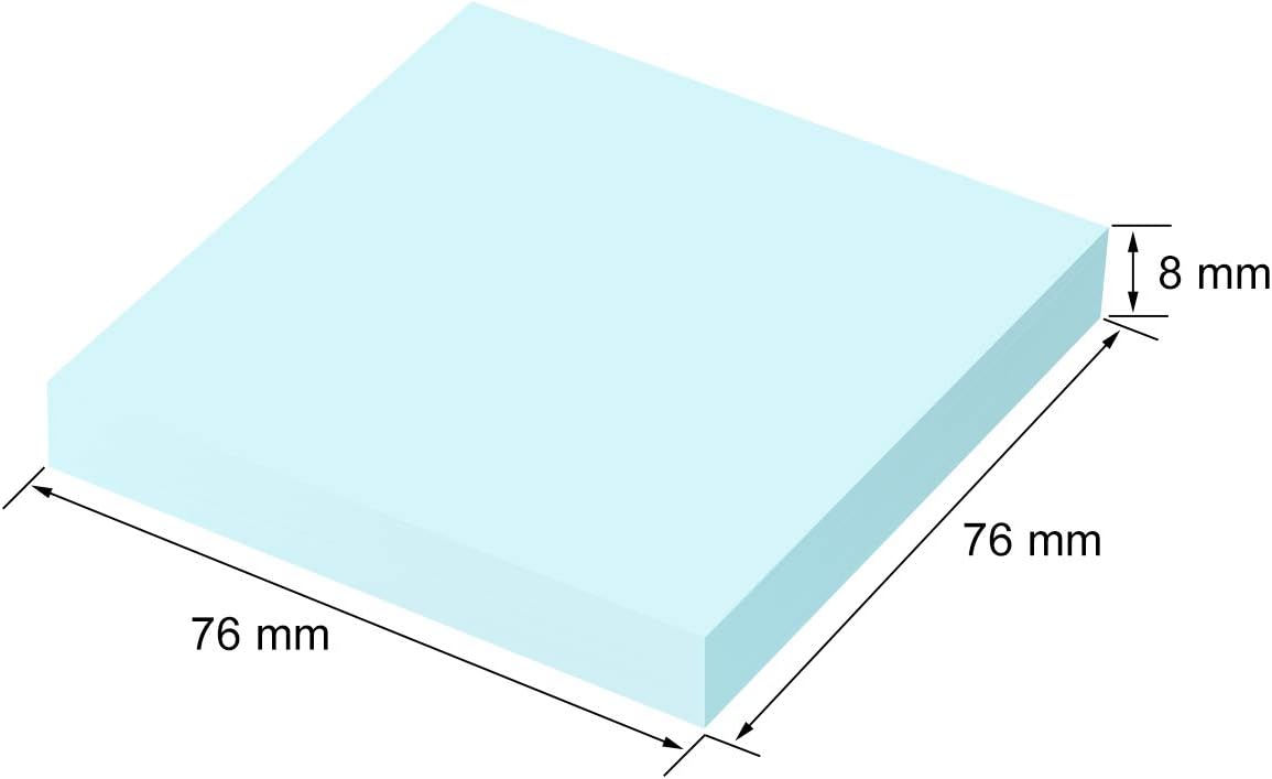 Detalle 2 de ZCZN Foglietti Adesivi Viscostà Super Forte – 6 Blocchetti, 80 Fogli ciascuno, 76x76 mm, Azzurro