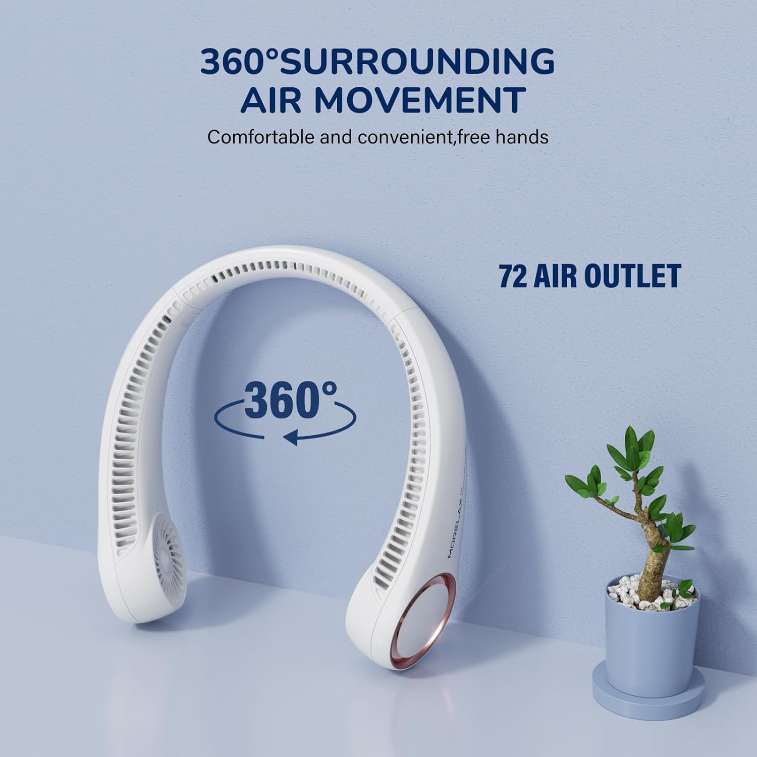 Thumbnail 1 de Morelax Neck Fan, Portable Bladeless Hands-Free Neck Cooler (White)