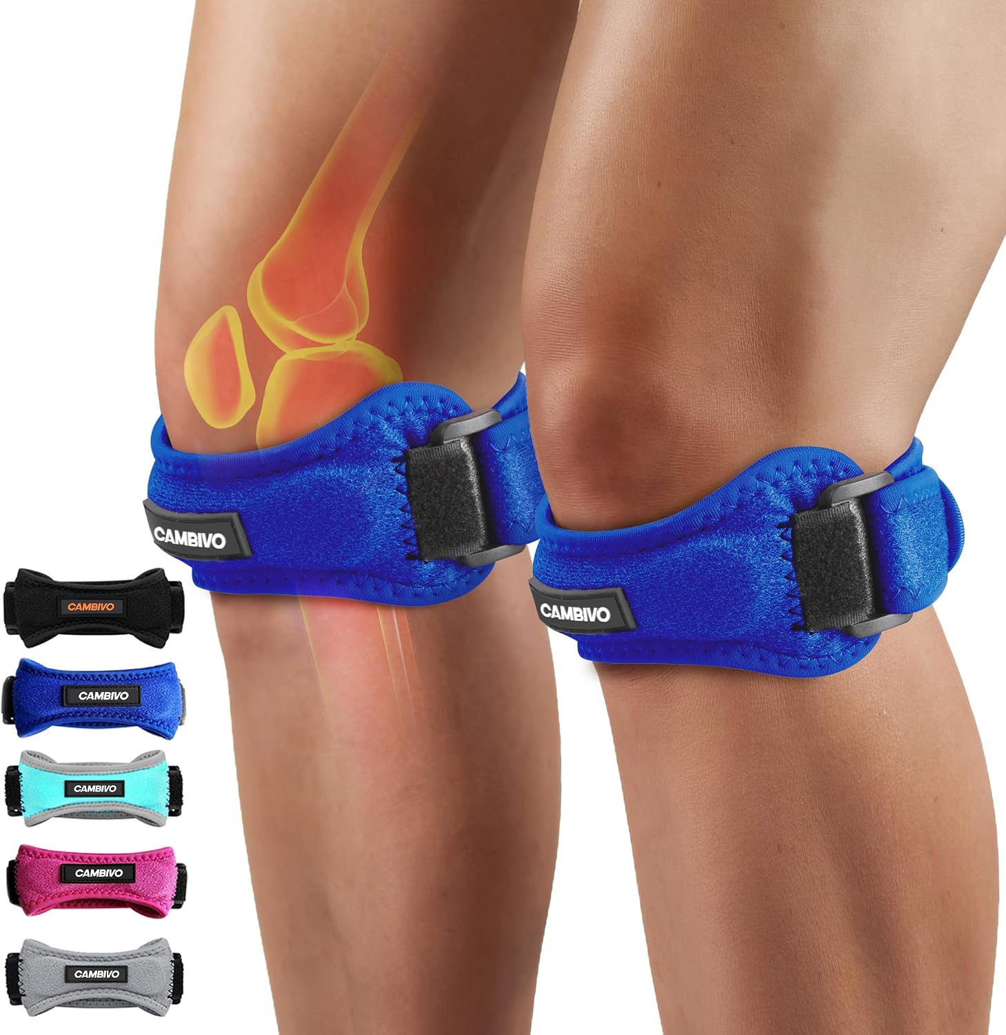 Detalle de CAMBIVO Patella Tendon Knee Straps, 2-Pack