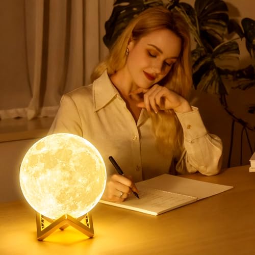 Detalle 2 de ACED Moon Lamp Upgrade 128 Colors (15cm) – 3D Moon Night Light