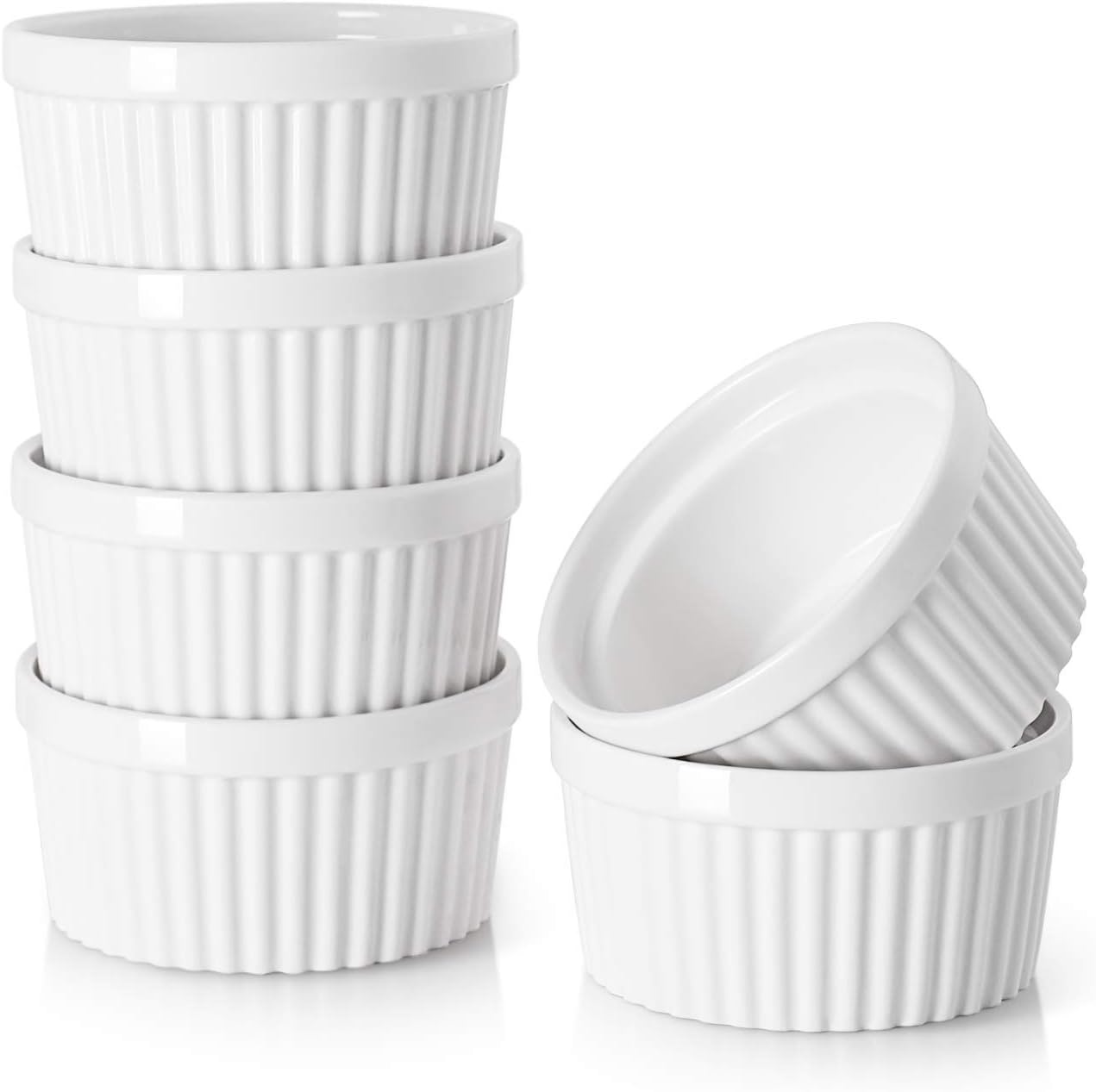 DOWAN Ramekins 4 oz Porcelain Set of 6