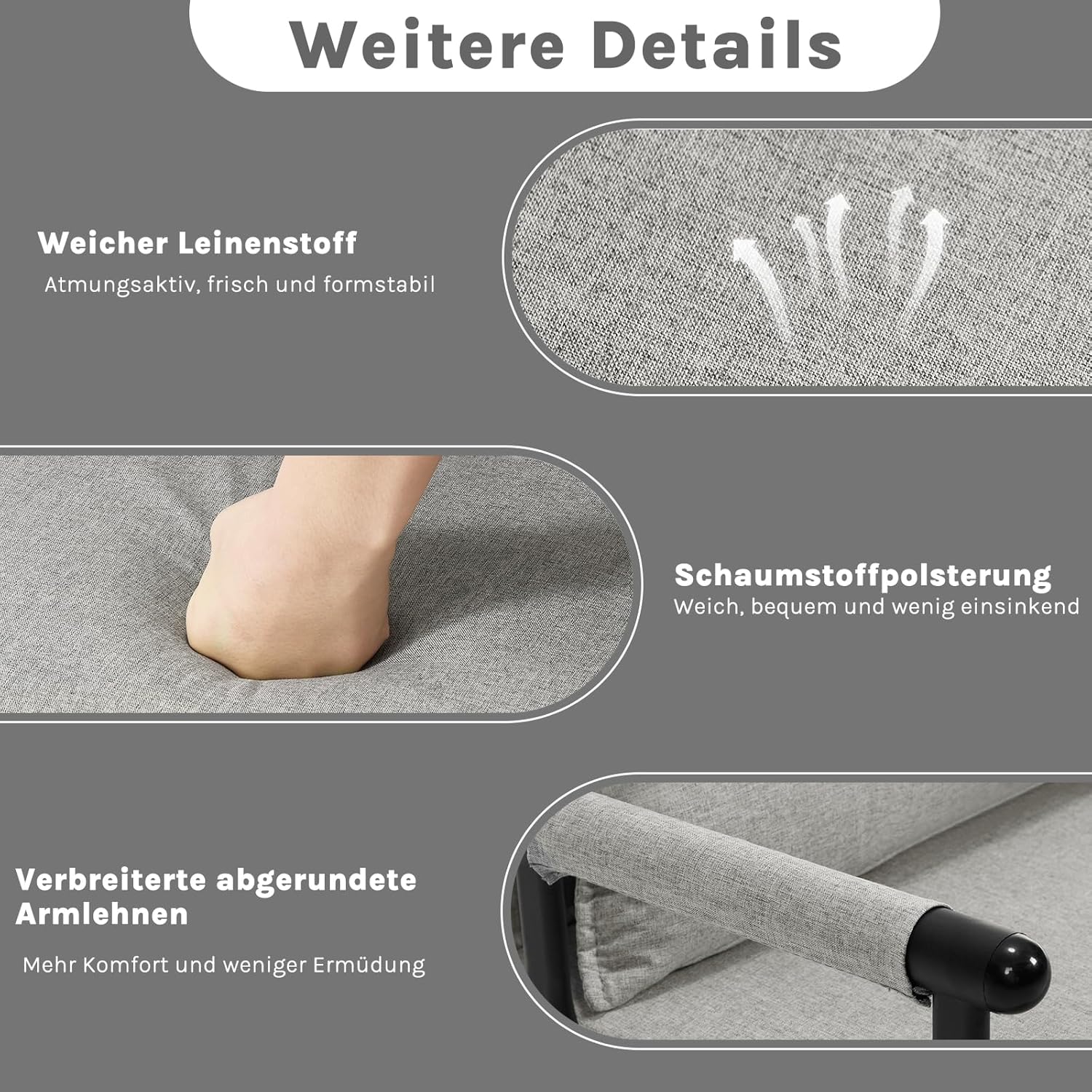 Thumbnail 5 de WOLTU Schlafsessel 3 in 1 65 x 75 x 78cm đ