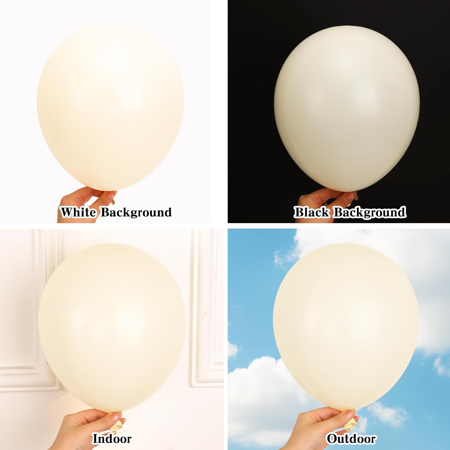 Detalle de RUBFAC 135pcs Ivory White Balloons Set for Beautiful Arch and Garland Creations