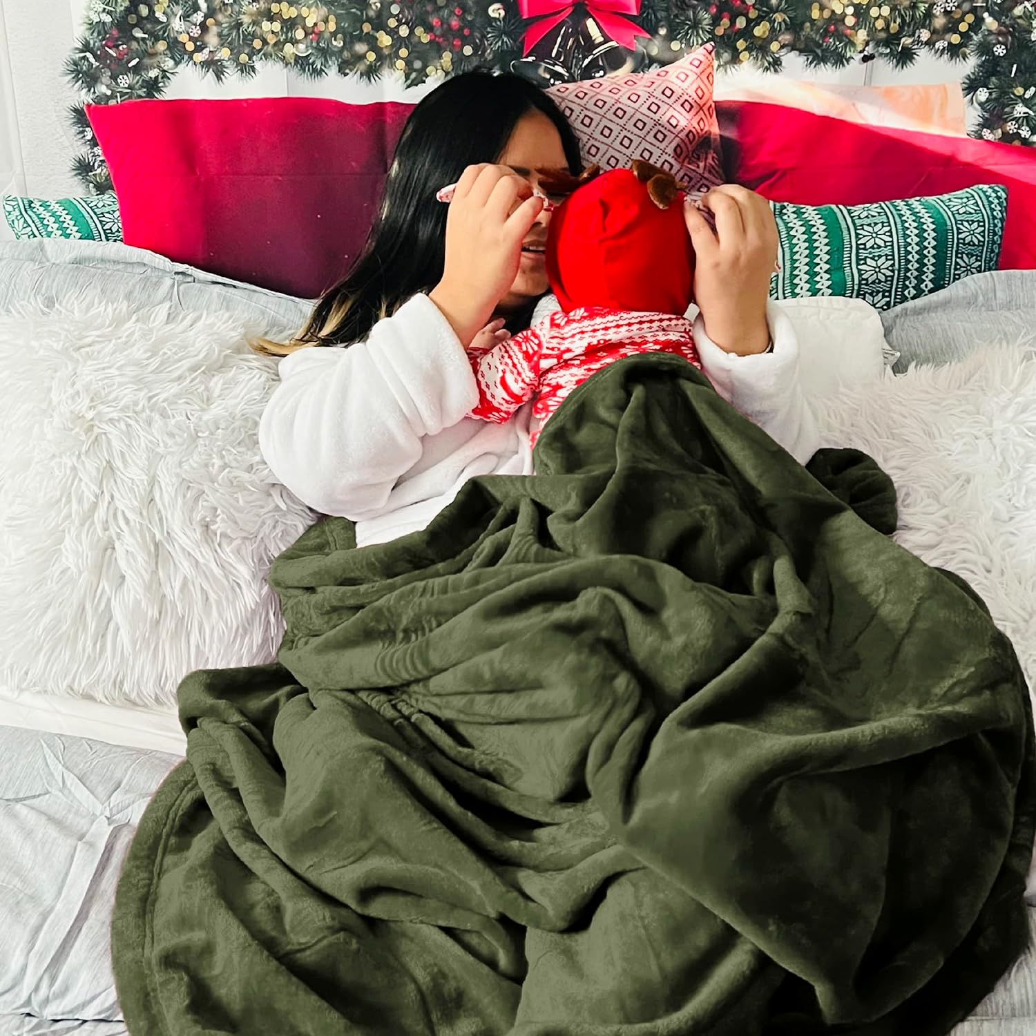 Thumbnail 4 de BEDSURE Kuscheldecke Flauschig Decke 220x240cm – Olivgrün, weiche Mikrofasedecke für Sofa & Bett