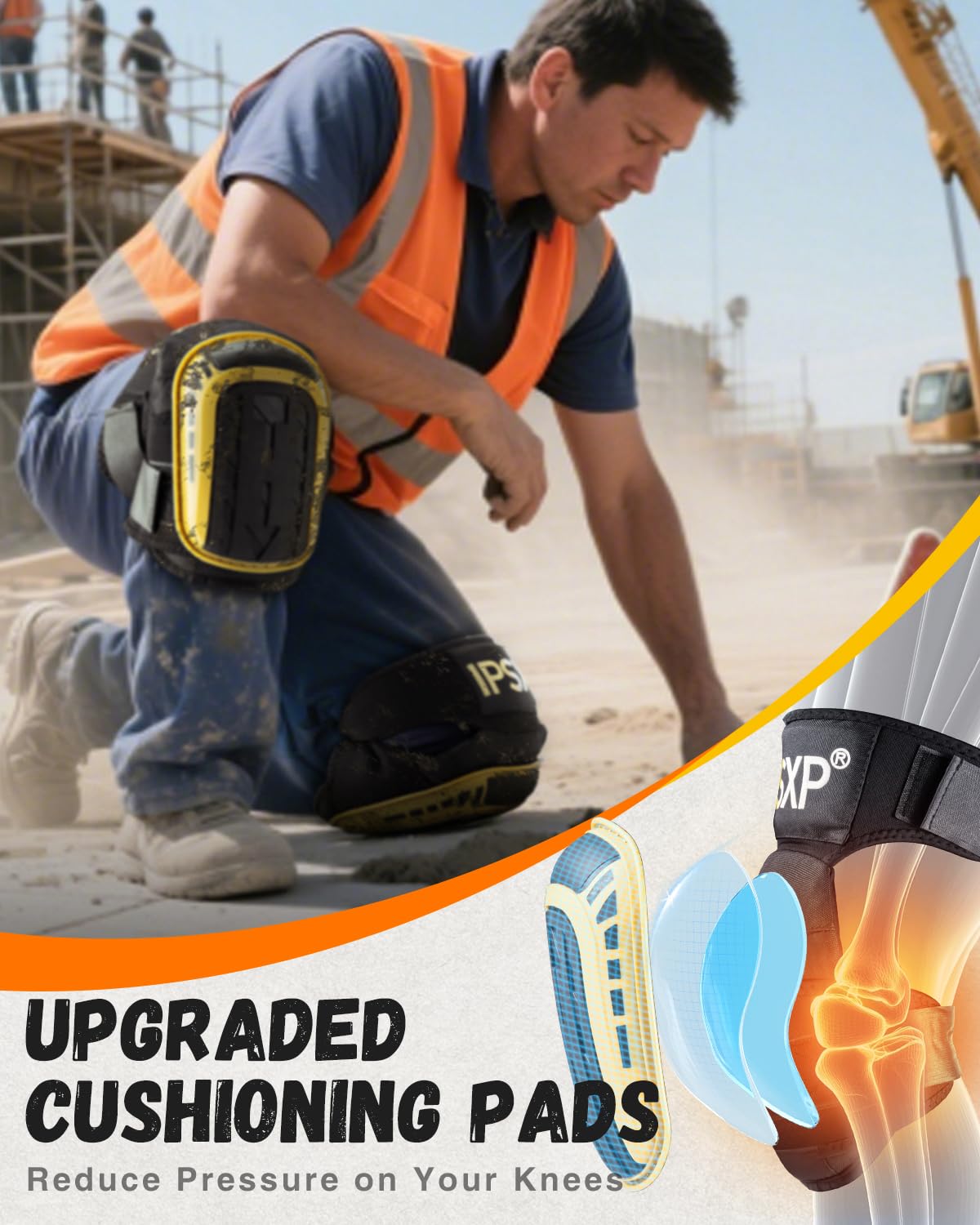 Detalle 2 de IPSXP Professional Knee Pads with Double Gel Cushion