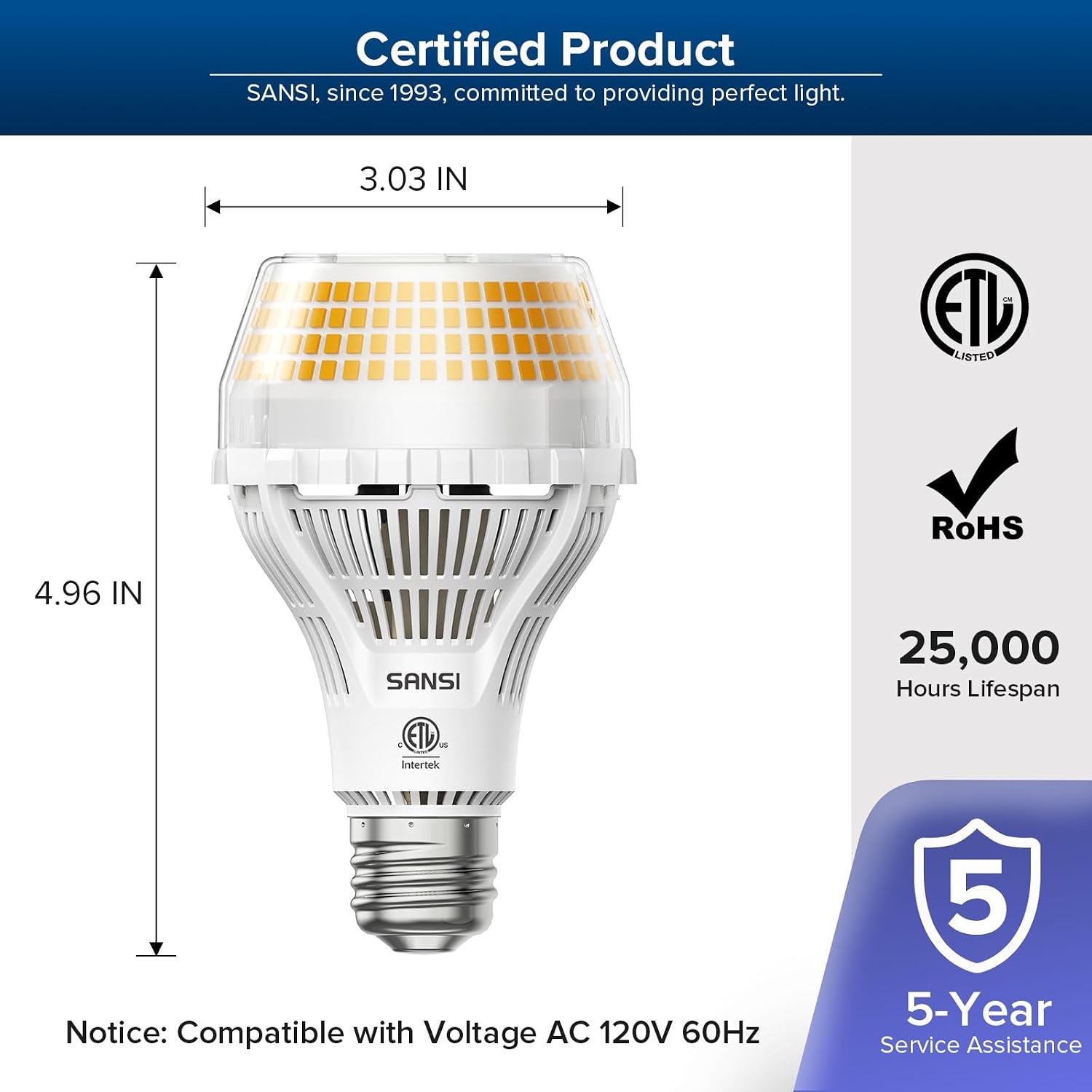 Detalle de SANSI LED light bulb 30W
