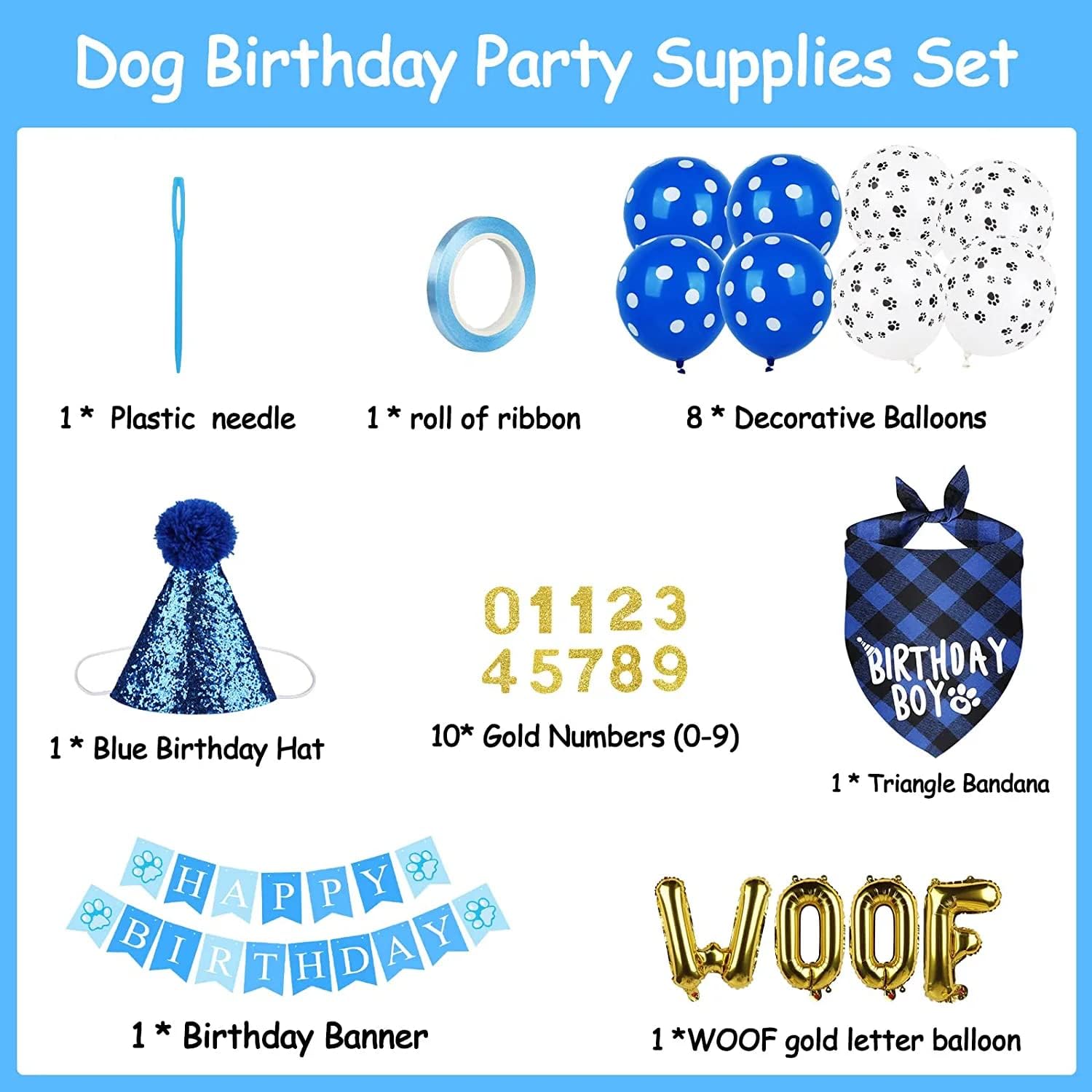 Thumbnail 2 de CHUKCHI Dog Birthday Party Supplies for Pets