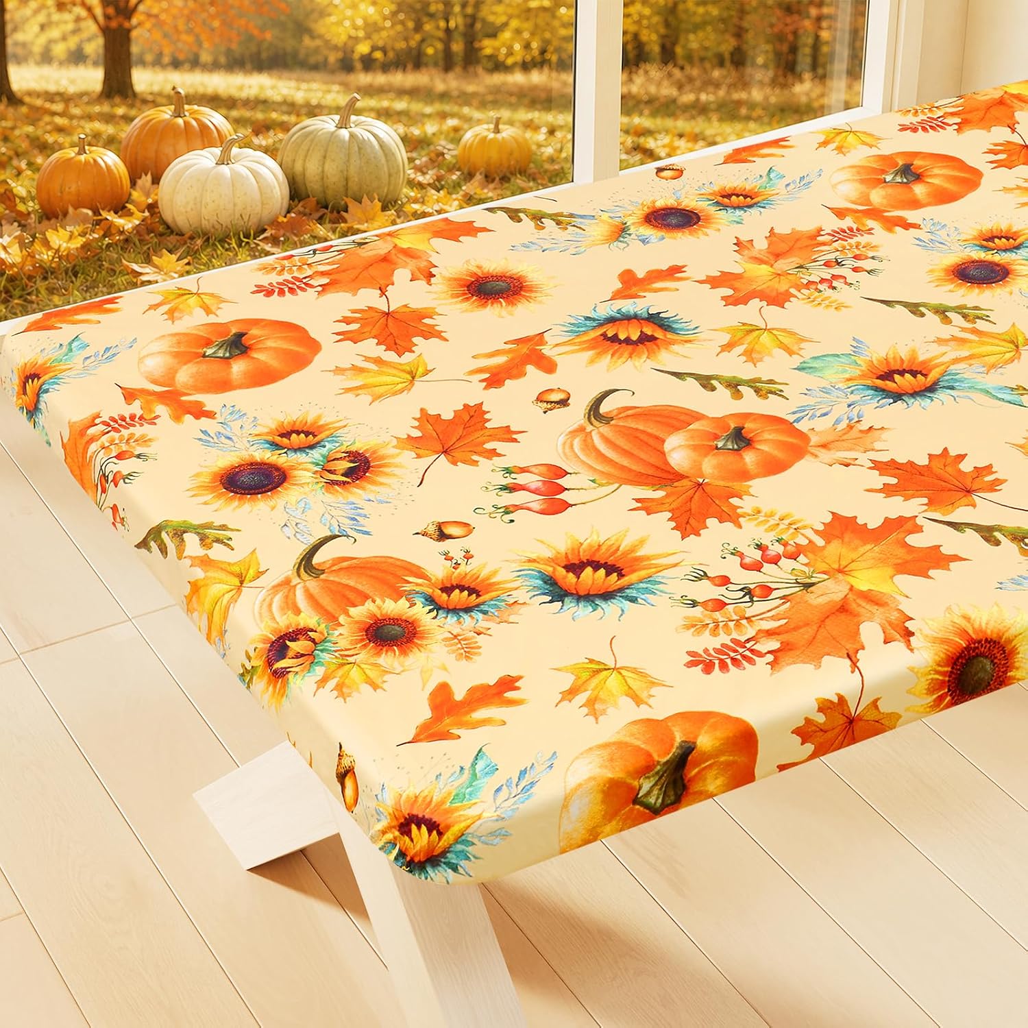 Detalle de Smiry Fitted Vinyl Tablecloth, 30" x 72