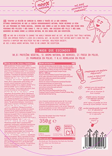 Detalle 2 de NATRULY Proteína Vegana BIO de Fresa y Frambuesa (76%) sin azúcar, 350 g