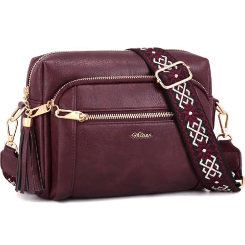 Detalle de HILAEX Cross-Body Bag for Women, 4 Zip Compartments and Adjustable Strap