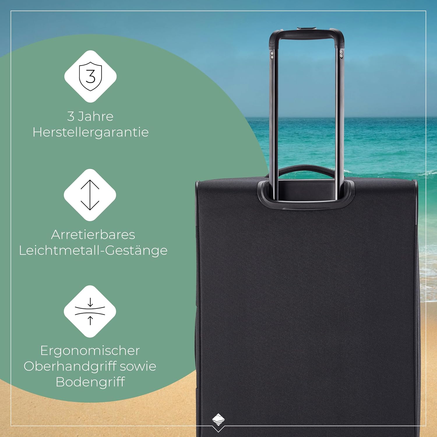 Detalle de Travelite Chios 78 cm Weichschale Koffer – 90–97 L, Dehnfalte, Kantenschutz, TSA-Schloss