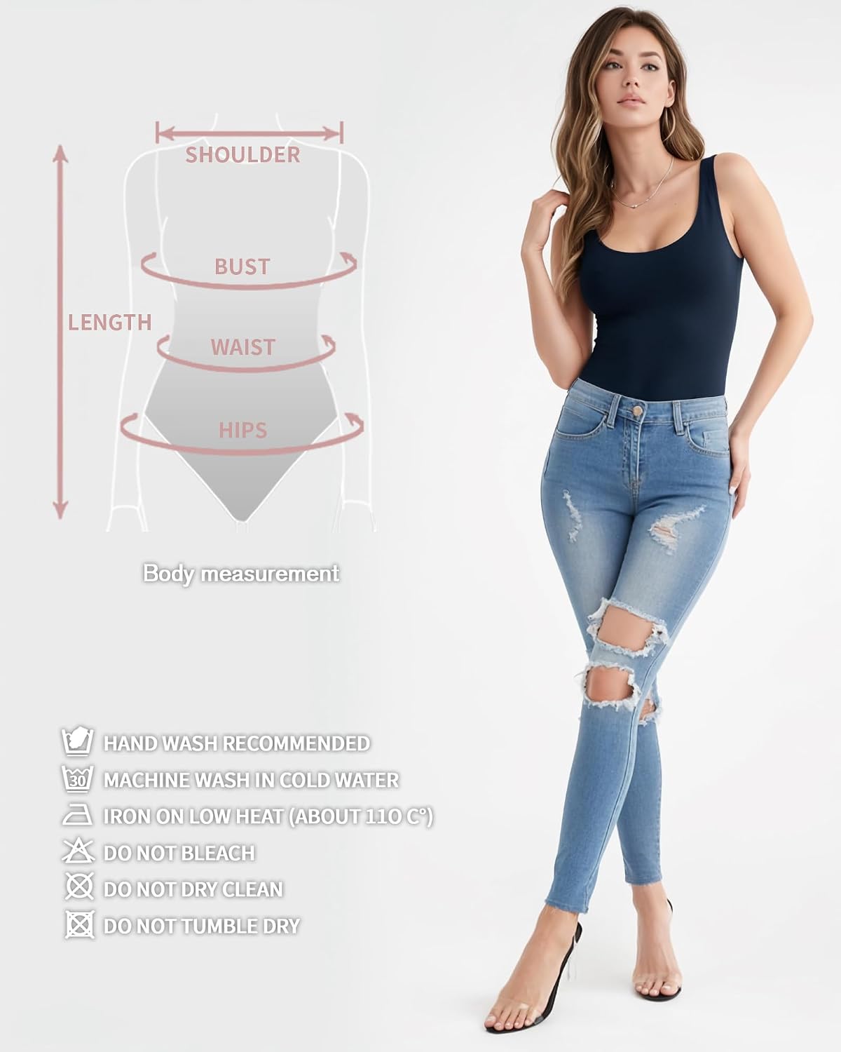 Thumbnail 5 de ALGALAROUND women’s scoop neck sleeveless bodysuit with snap closure (cotton + elastane)