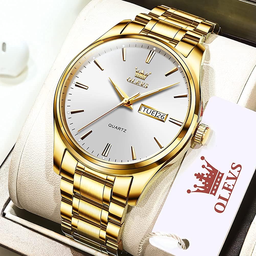Thumbnail 1 de OLEVS Skelettuhr Quarz Rennwagenrad Herrenarmbanduhr im Business-Stil