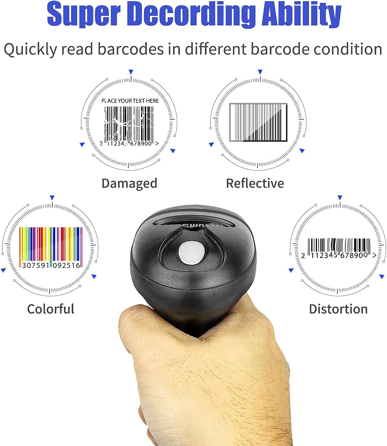 Thumbnail 2 de NetumScan USB 1D Barcode Scanner (wired handheld, CCD) for warehouses, libraries & supermarkets