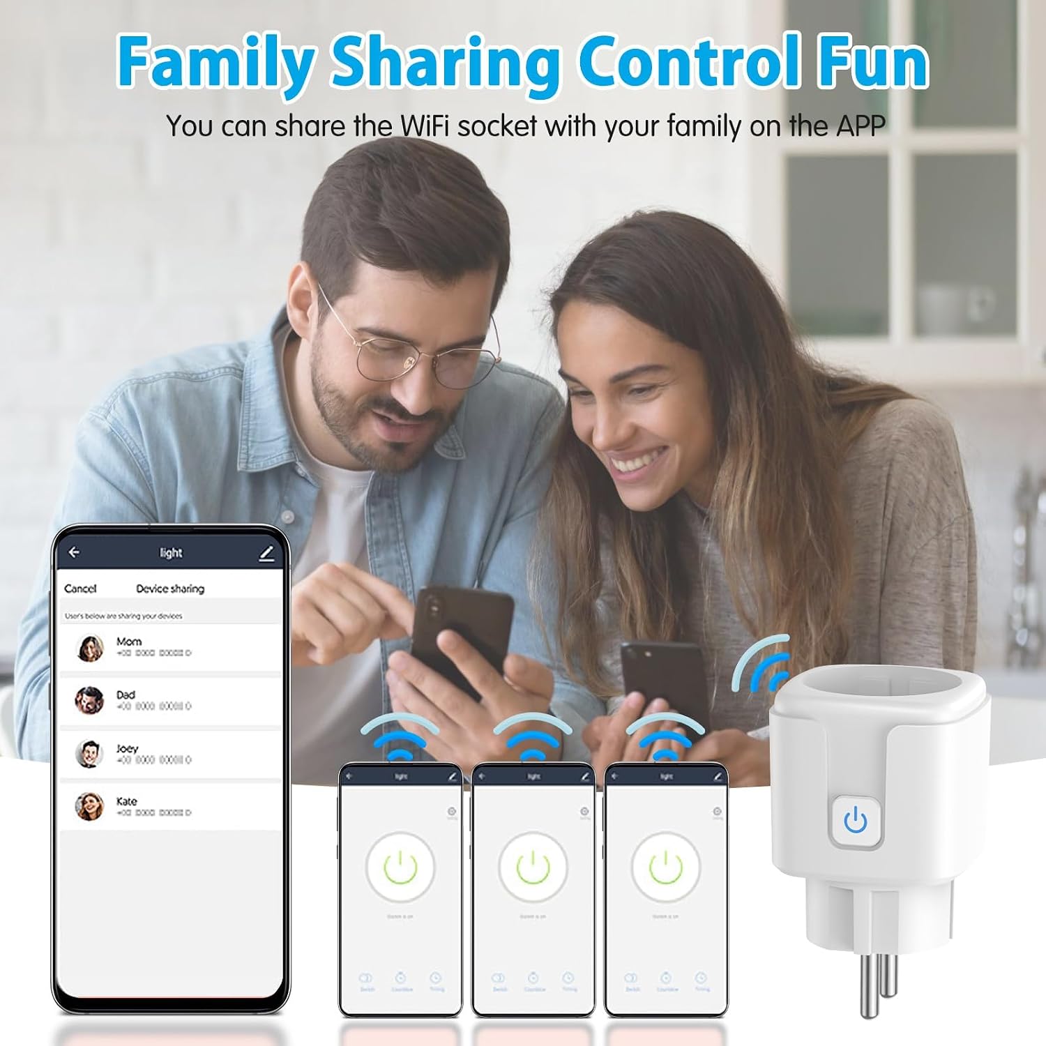 Thumbnail 6 de FAYIBUY SFY-WF-4 slimme wifi-stopcontacten, set van 4 met energiemeting en 16 A