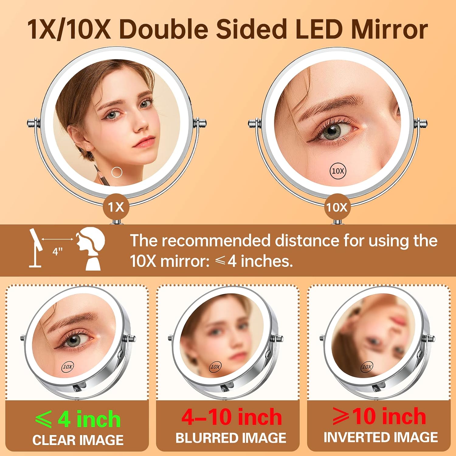 Thumbnail 3 de Gospire 7" Lighted Makeup Mirror with 10X